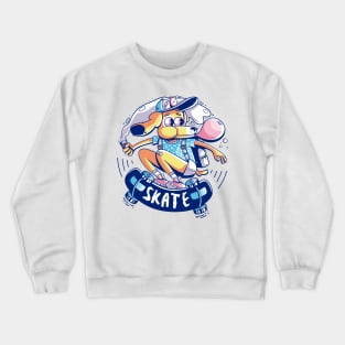 dog skater with gum Crewneck Sweatshirt